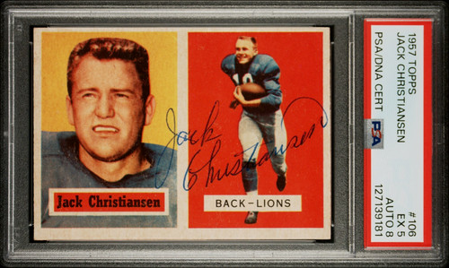Jack Christiansen #106 1957 Topps card