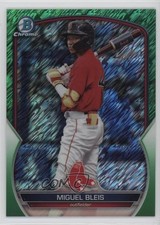 2023 Bowman Chrome Prospects Green Shimmer Refractor 92/99 Miguel Bleis oh8