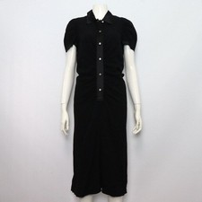 Prada Black Viscose Blend Shirred Women's Dress aa57371 152317938