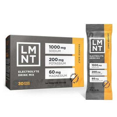 LMNT Electrolyte Getränkemischung   Orangesalz   30 Stickpackungen   Halt