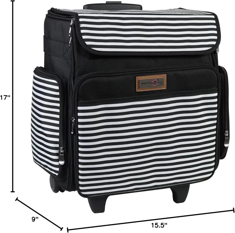 Organizador de artesanía enrollable plegable - Bolso de mano a rayas blanco y negro para suministros de arte Foto 4 de 4