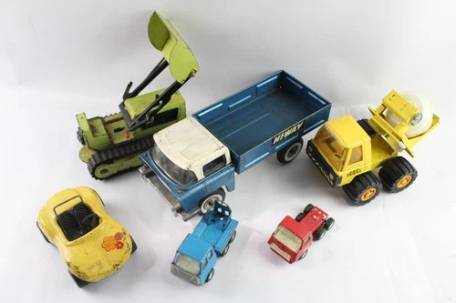 Large Tin Toys and Diecast Models Inc Tonka Truck Digger Cement Mixer