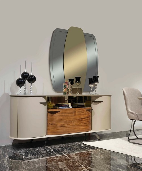 Designer Sideboard Spiegel Design MöBel Konsole Holz Kommode 2Tlg.-image