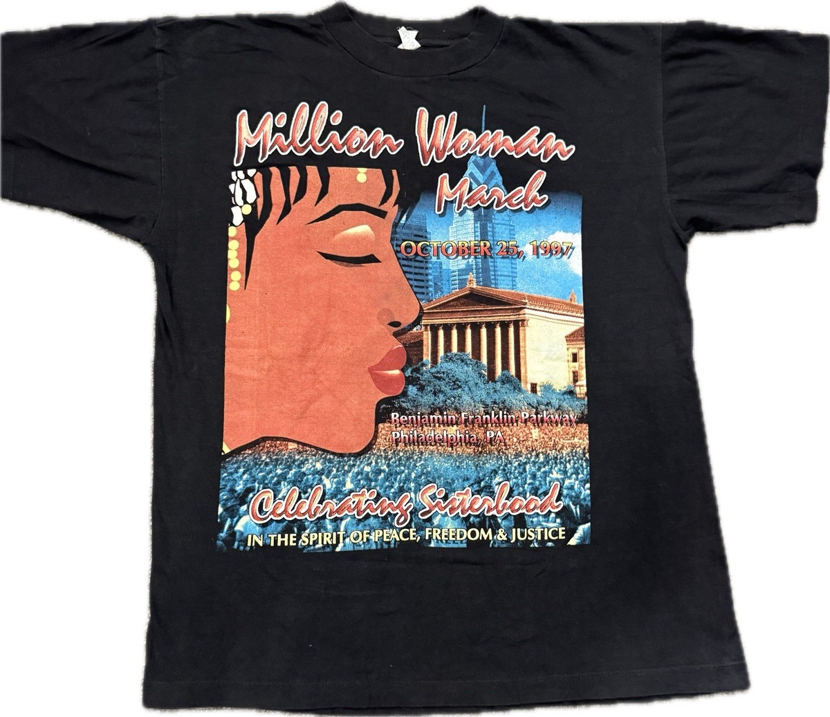 Vintage 1997 Million Woman March T-Shirt Black XL Single Stitch
