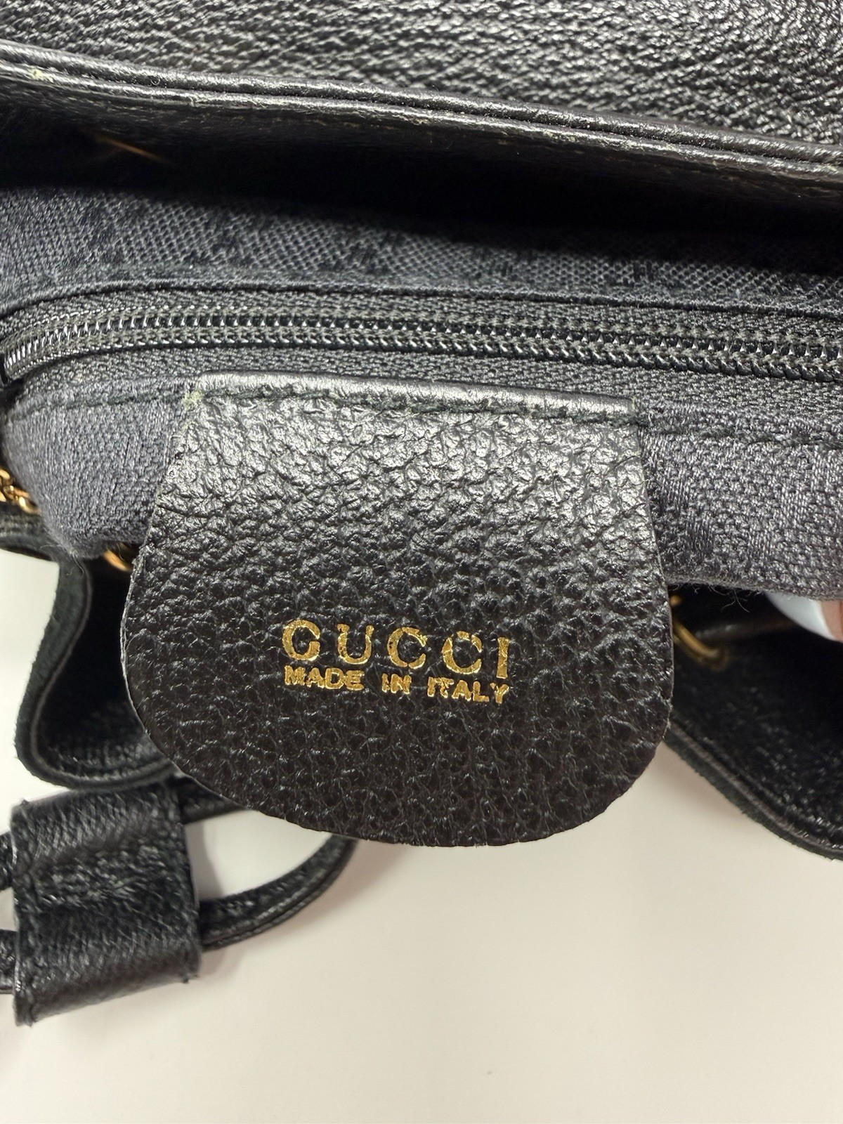 Gucci Bamboo Mini Backpack Vintage Black Suede Leather Authenticated Rare 90s image 4