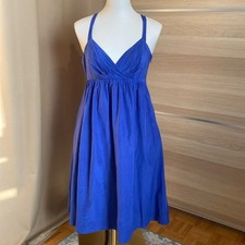 Gap Women’s Dress Size 8 Blue Silk Cotton Sleeveless Empire Waist Midi