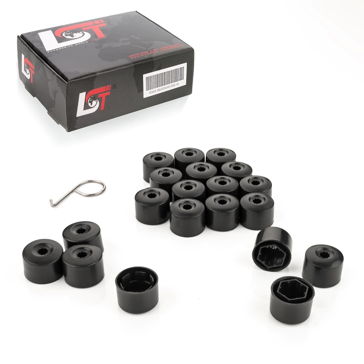 20x Wheel bolt Shrouds Locking screw Set black 0 21/32in for SAAB