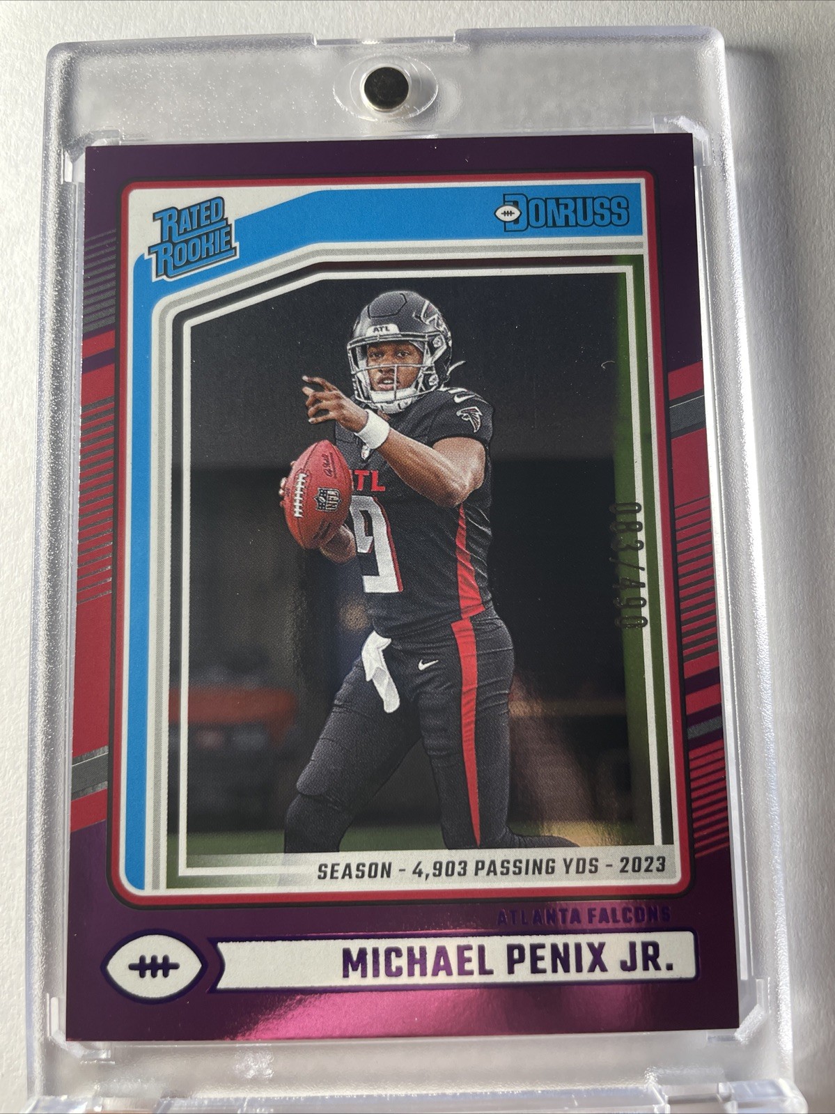 2024 Panini Donruss - Rated Rookie Michael Penix Jr. #308 Season Stat Line /490