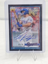 2026 Topps 1991 Chrome Silver Pack Mojo Auto /10 Wyatt Langford RC Rangers #1/10