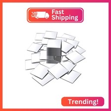 Jetec 50 Pieces Mini Size Square Mirror Adhesive Small Square Craft Mirror Tiles