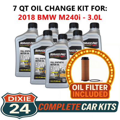 Fits: 2018 BMW M240i 3.0L 6,000 Mile Synthetic Oil & Filter Kit (0W-20)