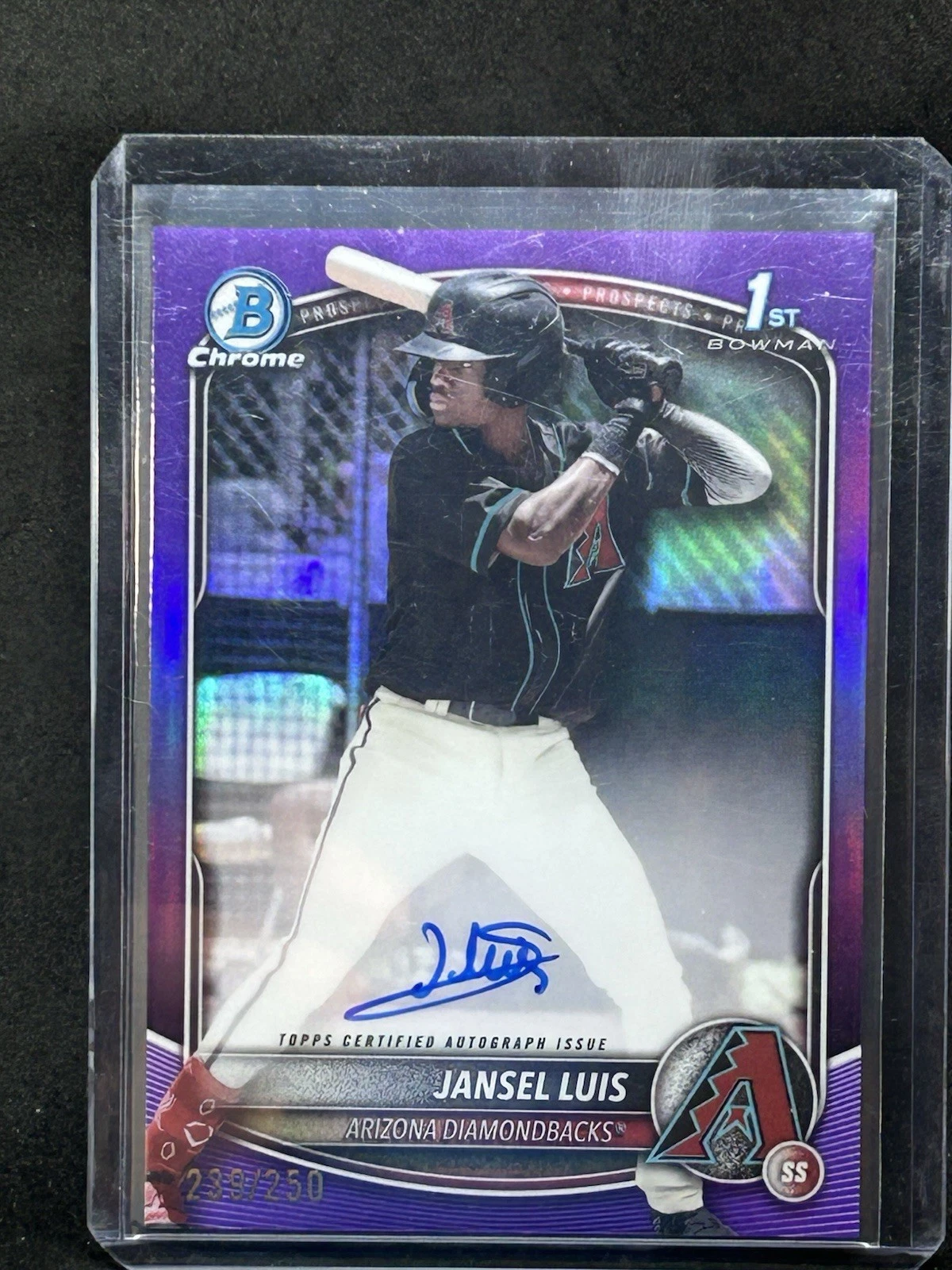 2025 Bowman Chrome 1st Jansel Luis True Purple Auto /250 Dbacks A5