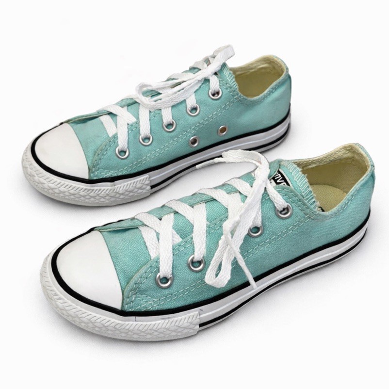 Converse Chuck Taylor Low Top Kids Sneakers Size 12 Light Blue Aqua