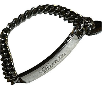Speidel id Bracelet Vintage Karin and Brad On Back 7  Stainless