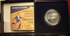 NL* ITALIA 10000 Lire Argento 1998 MONDIALI CALCIO FRANCIA 98 FDC cofanetto