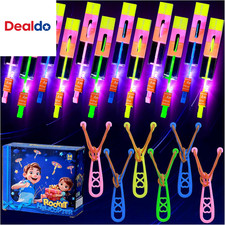 24 Sets LED Flying Set, 24 Slingshot 24 Glow Helicopter-48 Pcs, Flying Toy Outdo