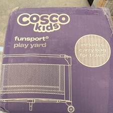 Cosco Funsport Play Yard Multicolor Mesh Compact Fold Carry Bag Infant Toddler