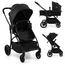 INFANS 2 in 1 Baby Stroller, Convertible Stroller with Bassinet Reversible Se...