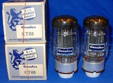 NOS / NIB Matched Pair Genelex Black Plate KT88 Tubes Same 1957 Date