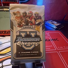 Topps 2025 Bowman Chrome U Football Sealed Pack - 4 Cards