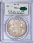 1881-S MORGAN SILVER DOLLAR PCGS MS64 CAC OGH