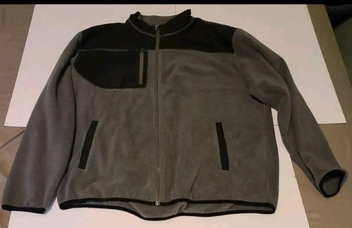 Hartwell Fleece grau schwarz Jacke Mantel Herren Reißverschluss vorne Größe 2XL