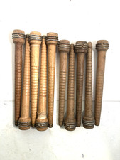 Wood Bobbins Spools Industrial Style Spindles 8" and 8.75" Wooden Quills Lot-10