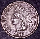 1875 INDIAN HEAD CENT 1C , XF GRADE ,FULL LIBERTY , SHIELD