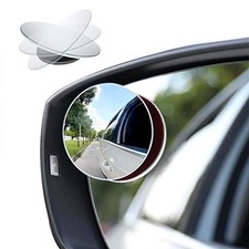 Car Blind Spot Mirror, 2" Round HD Glass Frameless Convex Rear View Mirror
