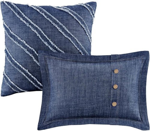 Woolrich 5-teiliges rustikales Blockhaus Denim Bettdecken-Set, übergroß voll (NEU IN VERPACKUNG) - Bild 12 von 13