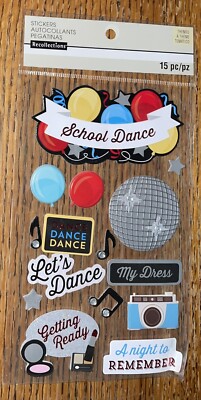 Recollections 3D SCHOOL Lets Dance Getting Ready Prom Night Dress Party Stickers