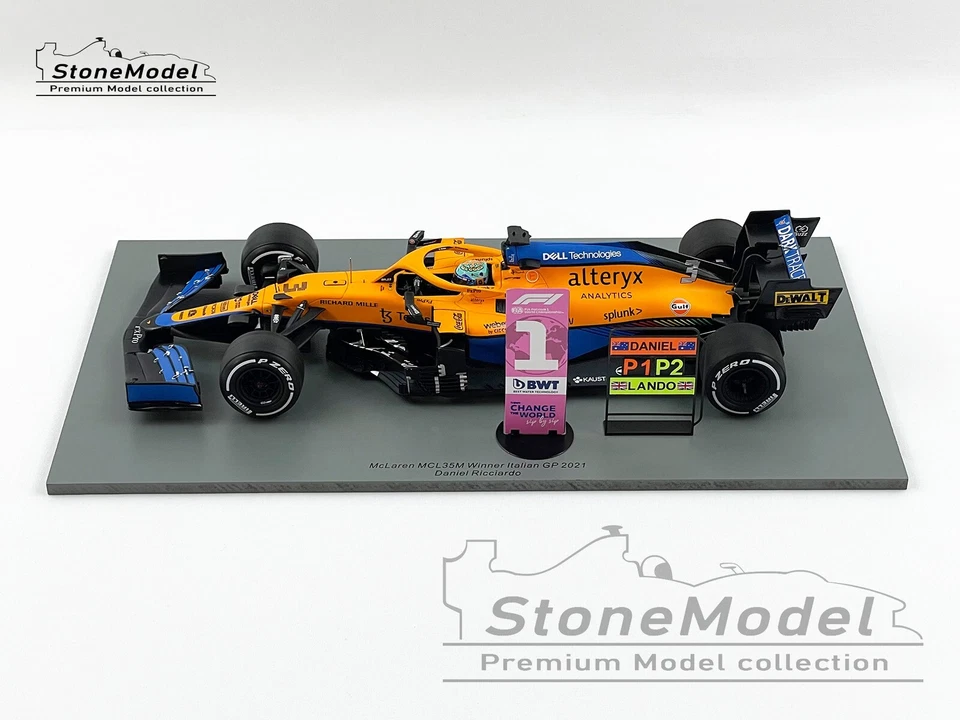 Mclaren F1 MCL35M #3 Daniel Ricciardo Italia Monza Ganador 2021 1:18 Chispa + Calcomanía Foto 2 de 4