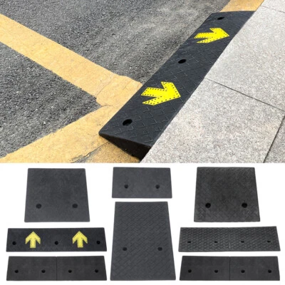 LIFELOOK Heavy Duty Rubber Kerb Door Ramps Wheelchair Mobility Scooter Access Ramp 1/2Pcs