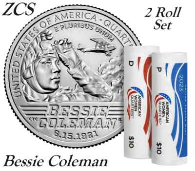 2023 P&D AWQ BESSIE COLEMAN Quarter 2 Role Set Org U.S. MINT SEALED BOX 23WRA