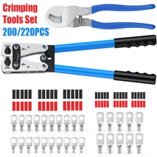 Cable Lug Crimping Tool 6-50mm² Wire Plug Crimper Battery Terminal Connector Kit