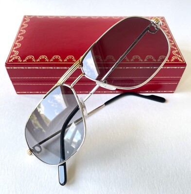 vintage CARTIER TANK Louis LC platinum sunglasses 22K gold MEDIUM 59*14 Vendome