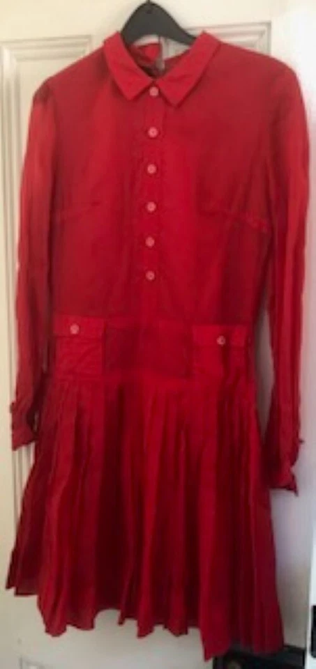 Louis Feraud At Rembrandt  Vintage  1960s Red Mini Dress, small 12, fully lined - Image 3 of 4
