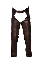 Vintage braun klassisch Motorrad Reiten Unisex Leder Chaps Herren Damen