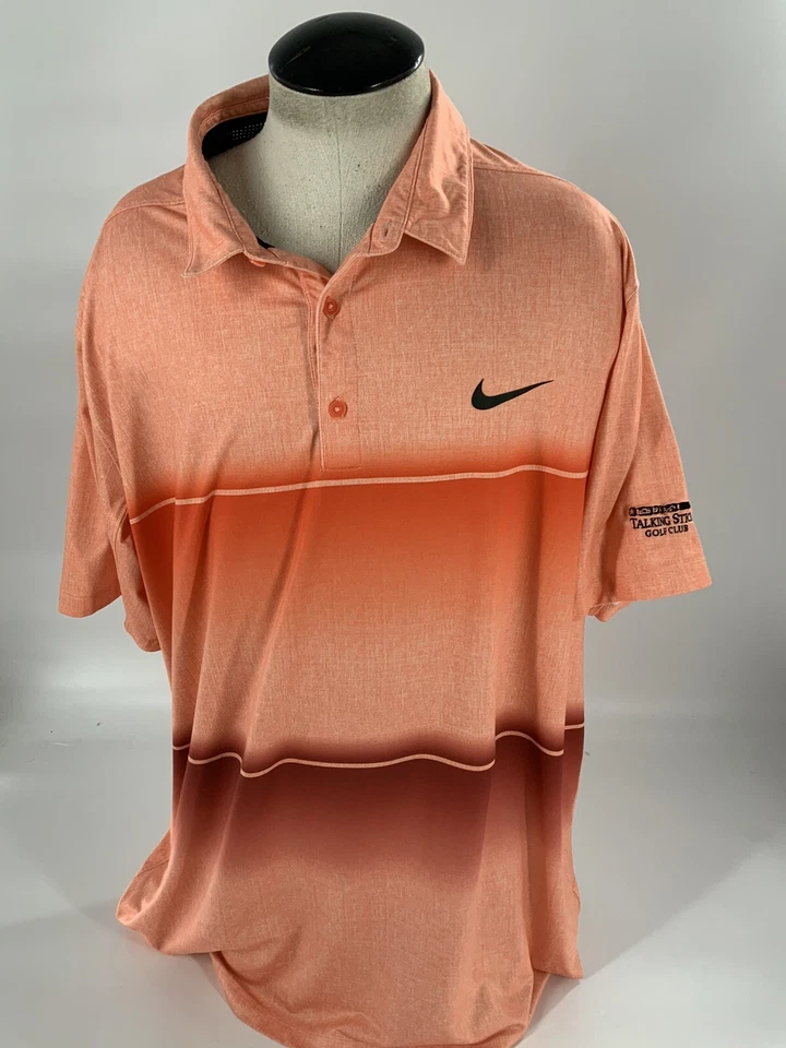 Nike Golf Dri-Fit Polo Para Hombre XL Naranja Poli Lycra Palo Parlante YGI A3-115 Foto 2 de 4