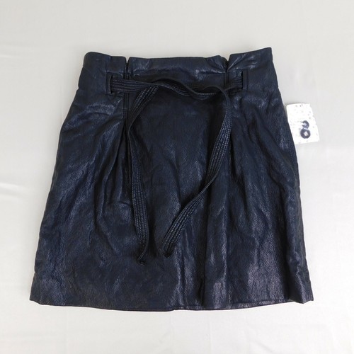 Free People Payton Paperbag Faux-Leather Mini Skirt - Size 4, Black #1459 - Picture 5 of 6