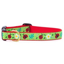 Up Country Dog Collar, Ladybugs, Adjustable Made In USA XS S M L XL XXL