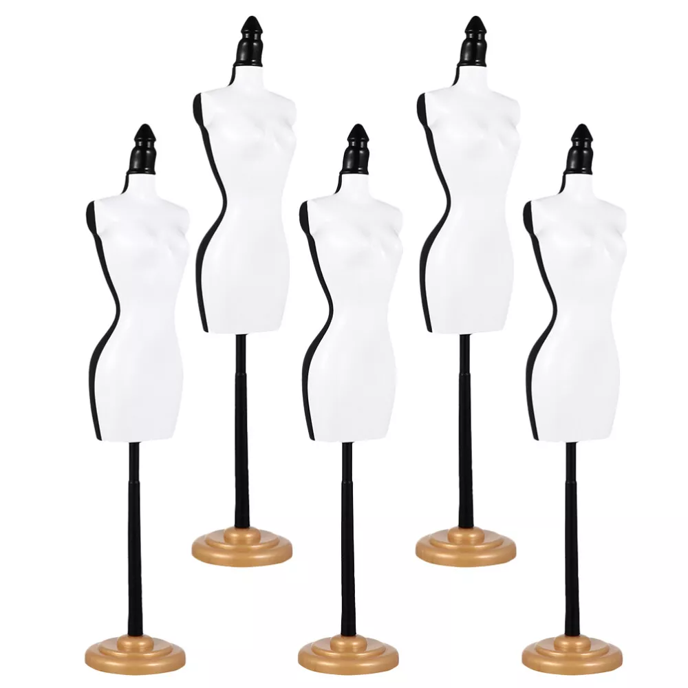 5pcs Doll Dress Form Clothes Gown Display Supports Small Mannequin Ornaments