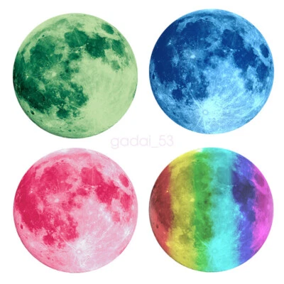 30cm Creative 3D Large Moon Glow In The Dark Fluorescent Wall Sticker Decal SALE - image 1 of 4