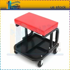 Padded Shop Seat Garage Stool Creeper Rolling Work Chair Mechanic Tool