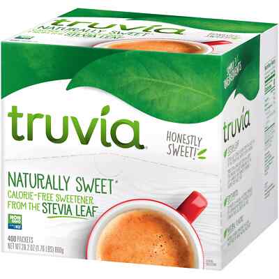 (400 PACKETS) TRUVIA CALORIE-FREE NATURAL SWEETENER 2 LBS, 10.3, STEVIA LEAF