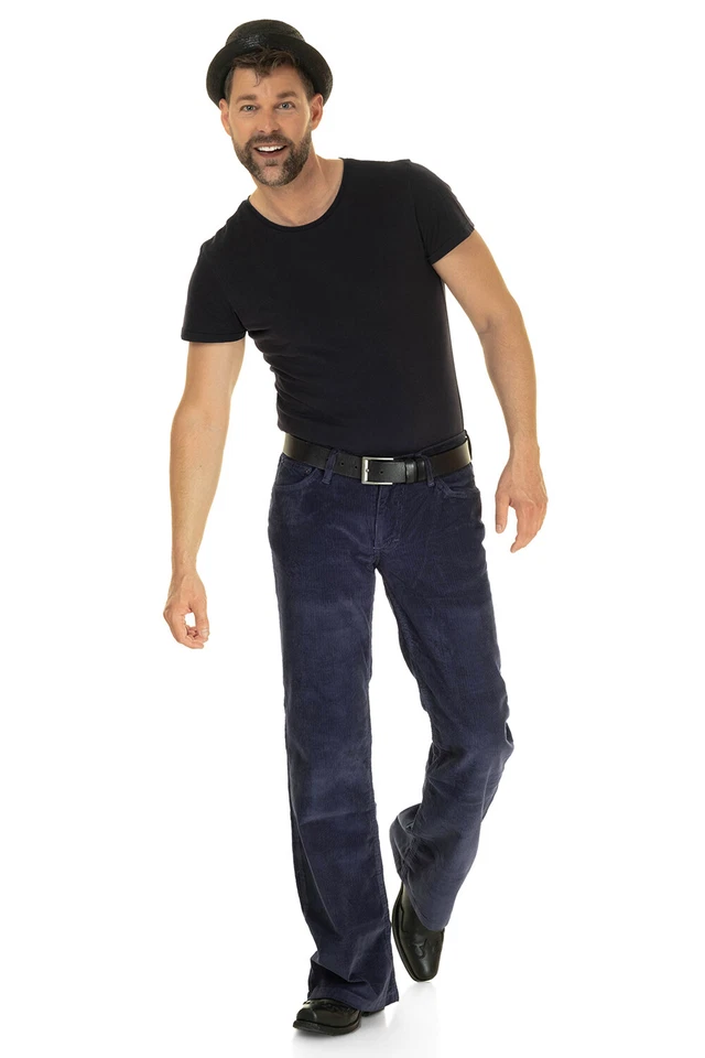 Comycom Herren Cord Bootcut Hose navy blau - Bild 3 von 4