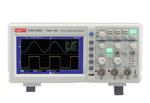 UTD2112CEX Dual Channel Digital Oscilloscope Bandwidth 110MHz Sample Rate 1 GS/s - Picture 2 of 6
