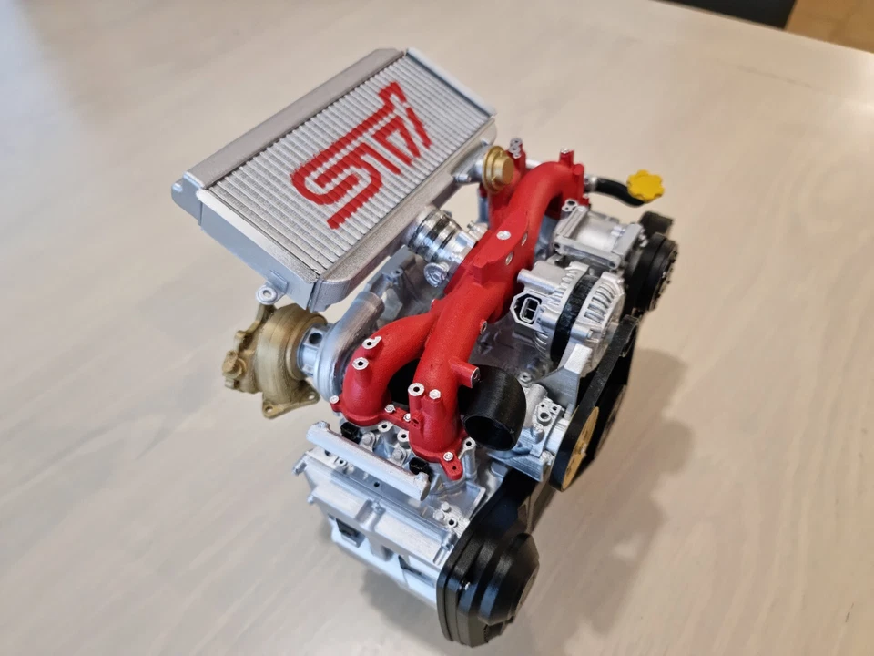 1:4 1/4 3D JDM Subaru Impreza EJ20 EJ25 WRX STI Engine Mechanic Model Resin Car - Immagine 4 di 4