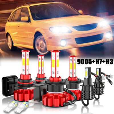 For Mazda Protege5 02-03 6x 9005 H7 H3 Faro y luz antiniebla bombillas LED Combo