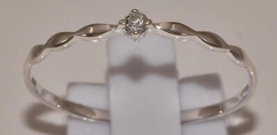 Sterling Silber 925 Solitärring filigran zierlich Zirkonia 2,3 mm auch vergoldet - Bild 1 von 4